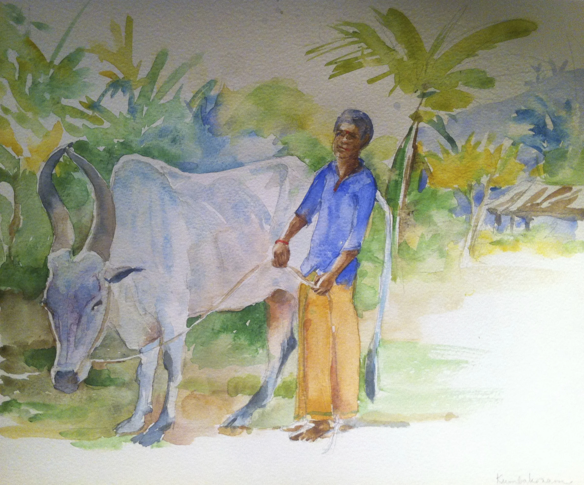 Gopala. Cowherd in Kumbakonam, Tamil Nadu