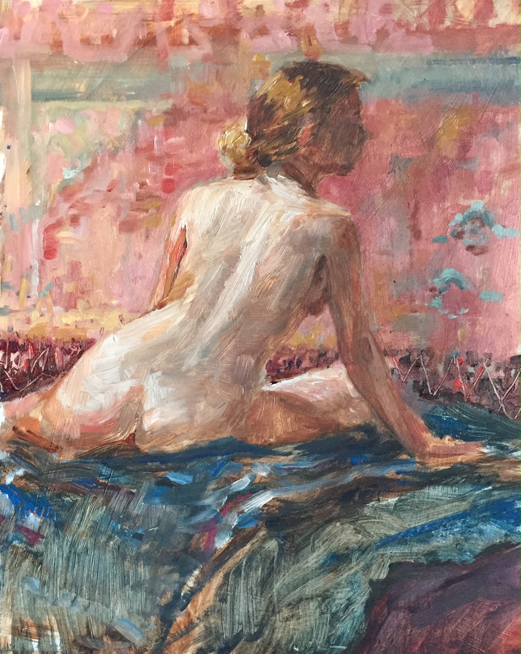 Nude with Rose Oriental Rug