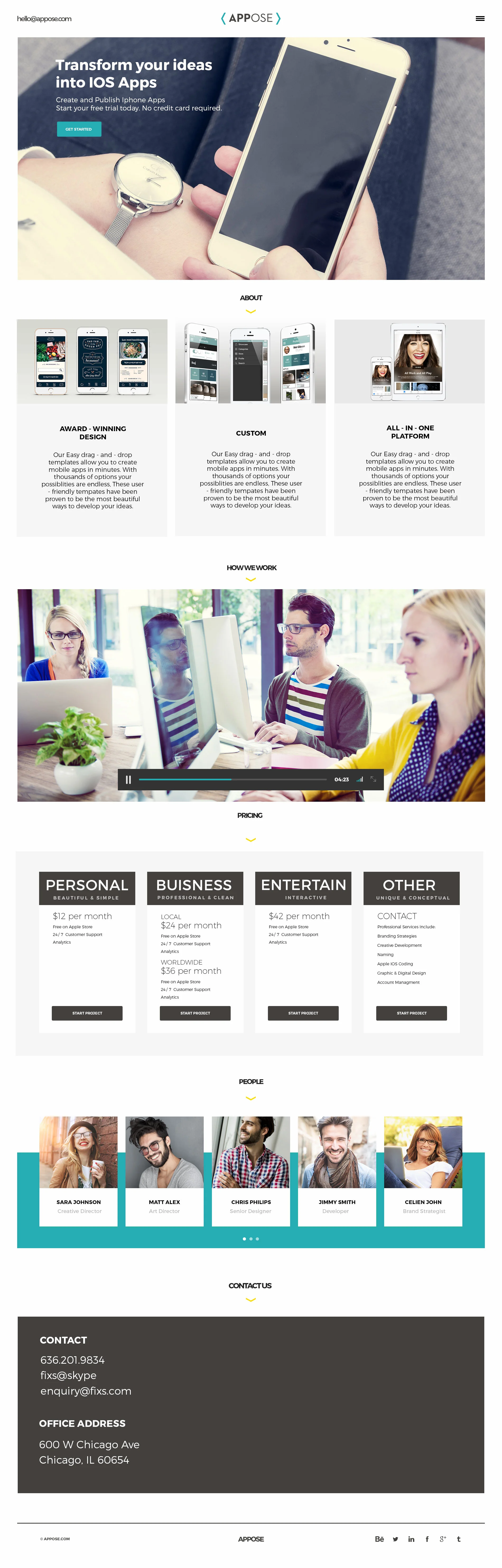 Branding and Website Design, Student Work