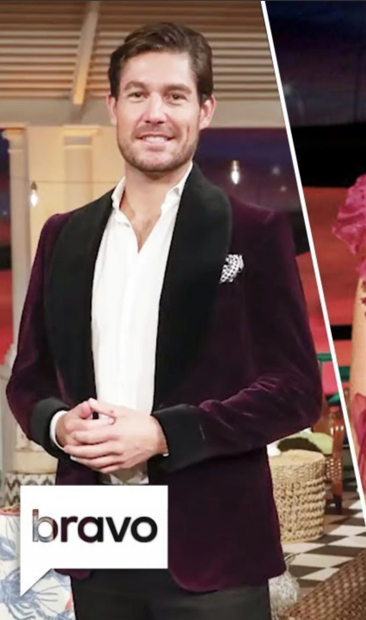Craig Connover wears a custom RALPH BEHK Dinner Jacket for the filming of the season 6 Southern Charm Reunion