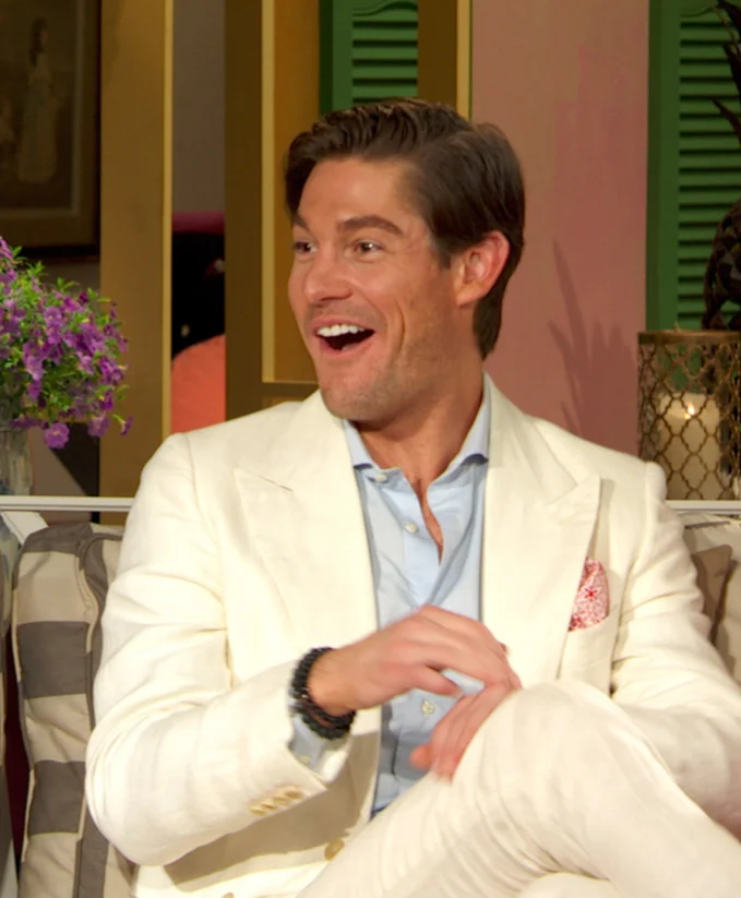 Craig Connover wears a custom RALPH BEHK for the filming of the season 5 Southern Charm Reunion