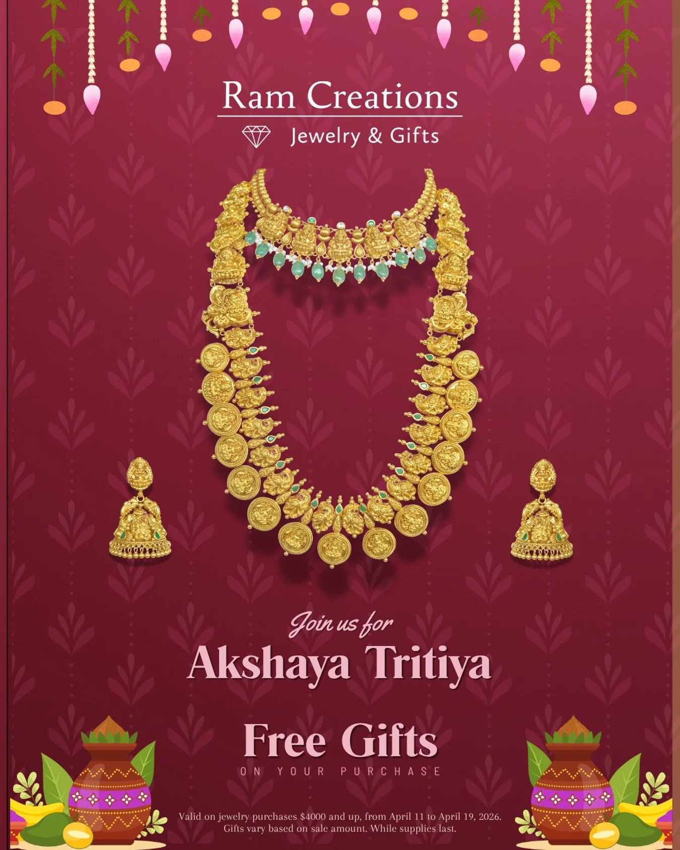 Akshaya Triti is Sunday, April 19th! Our new diamond collection is in!