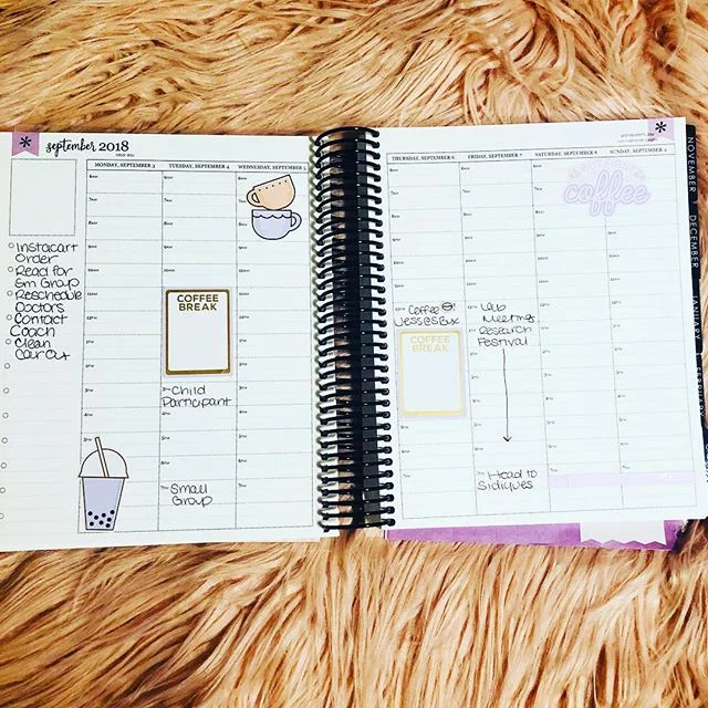 When you can&rsquo;t drink coffee so you hope these stickers will be a better substitute than herbal tea😂☕️👩🏽&zwj;🔬 #phdlife #eclifeplanner #wlecweekly #gradlife #blkwmnplan #bwwpc #funwithstickers #backtowritingnow #plannergirl #plannercommunity