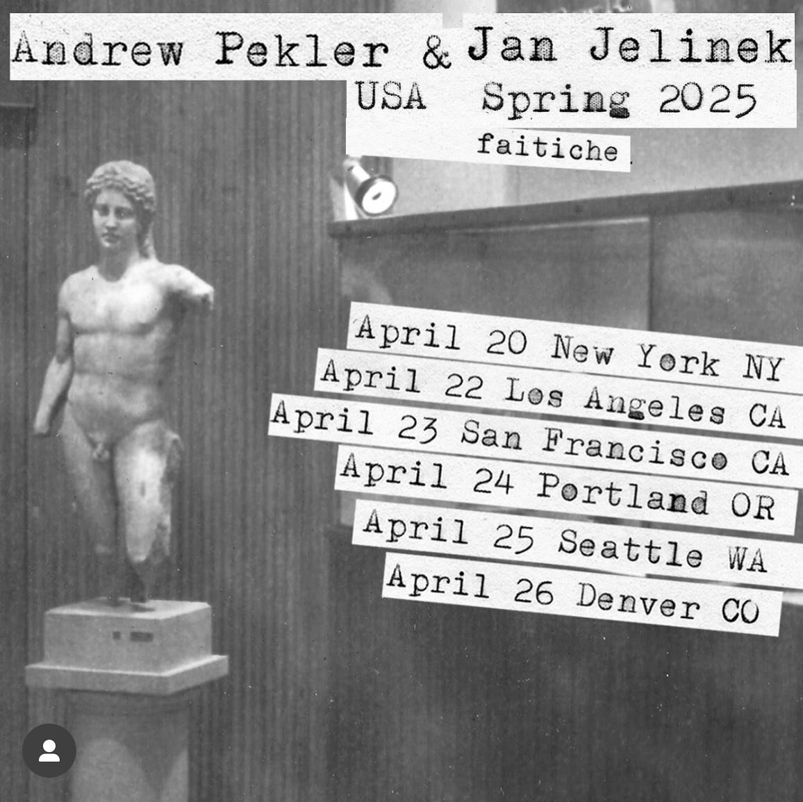 SF Friends! I&rsquo;m thrilled to announce I&rsquo;ll be supporting the wonderful Jan Jelinek &amp; @andrewpekler on their west coast tour as they pass through San Francisco on April 23 at @grayareaorg 

These artists have been inspirations for me fo