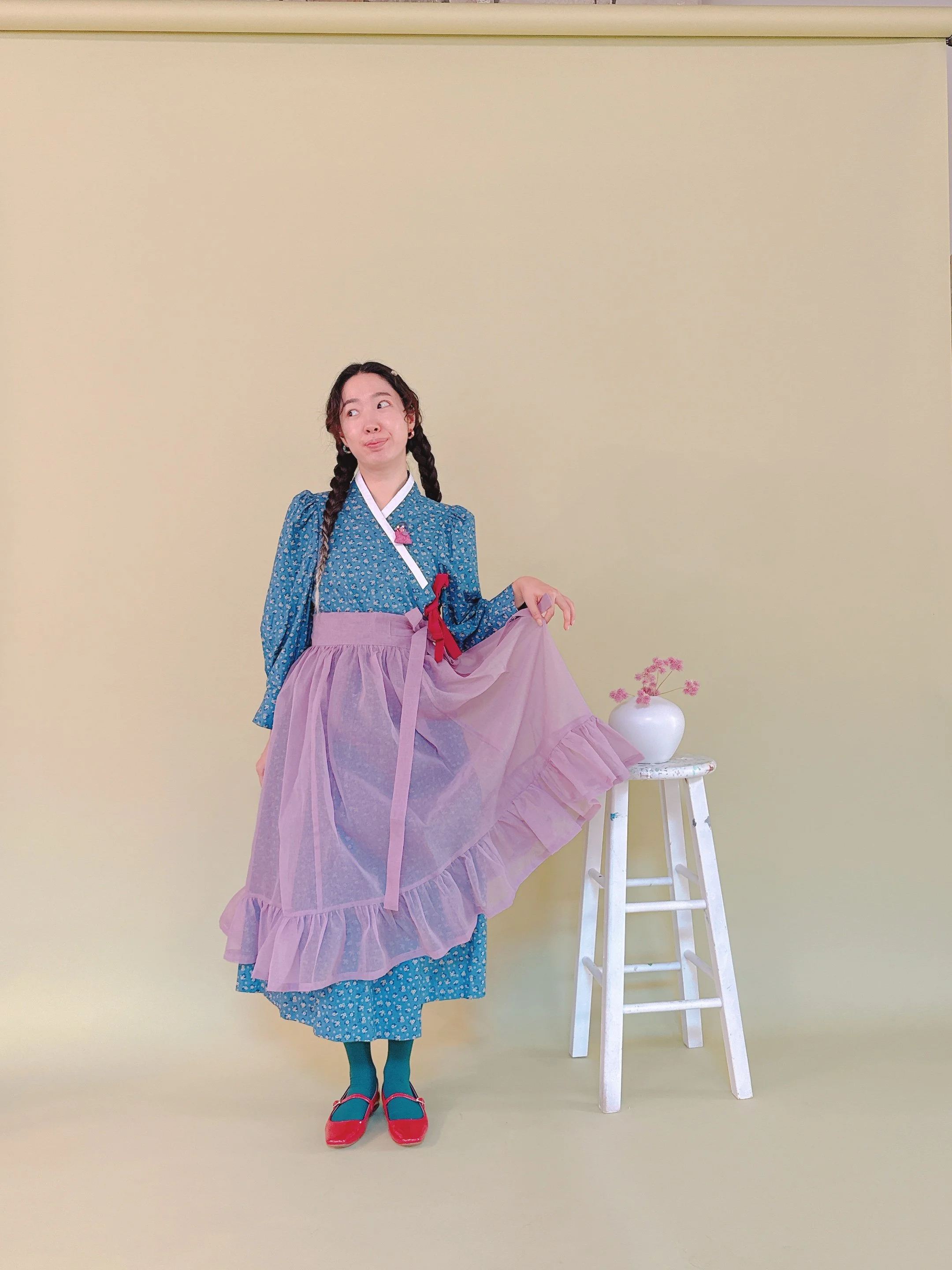 Hee Dress Blue short & long sleeves