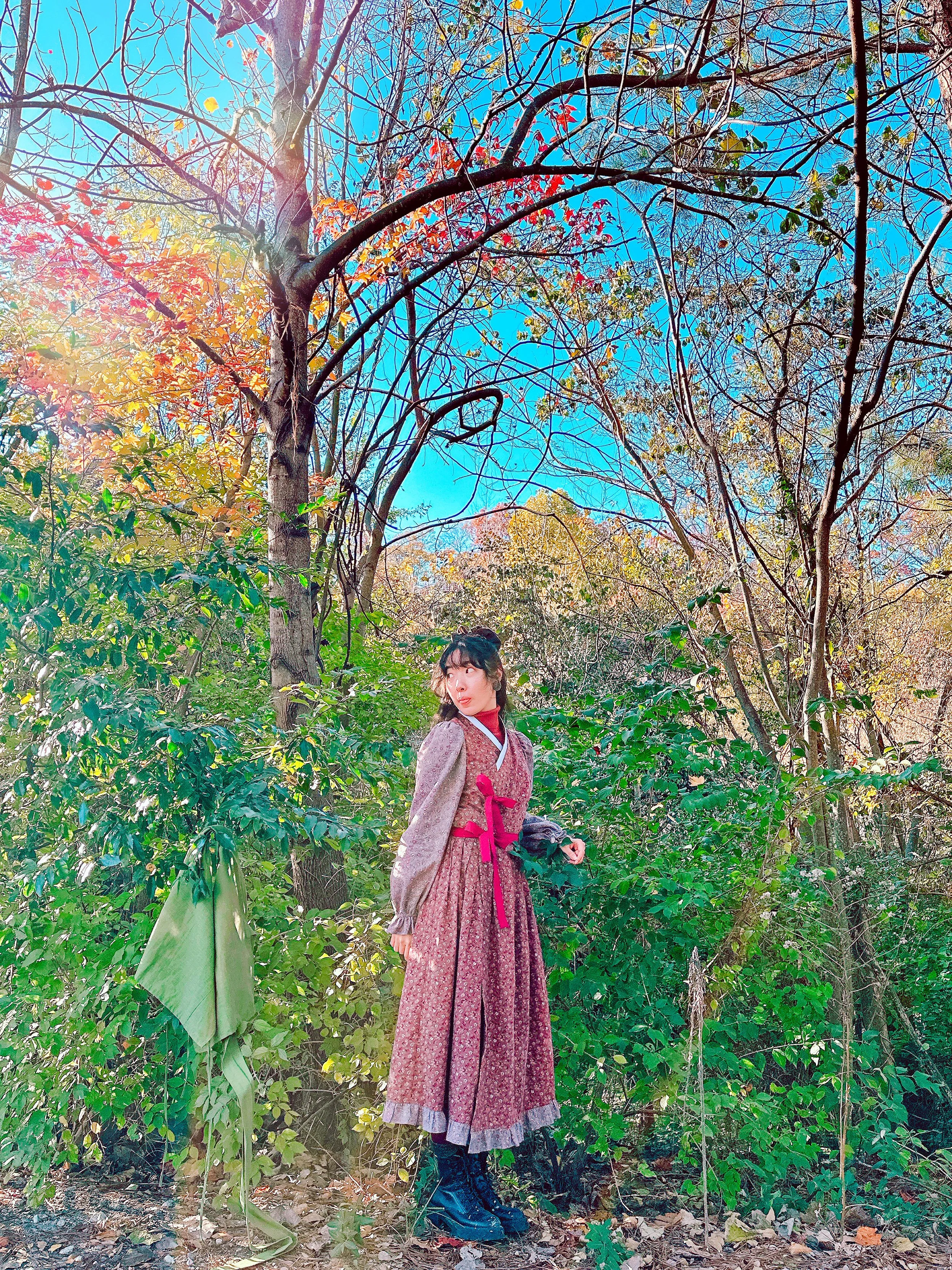 Red Patch Churlic Flannel dress
