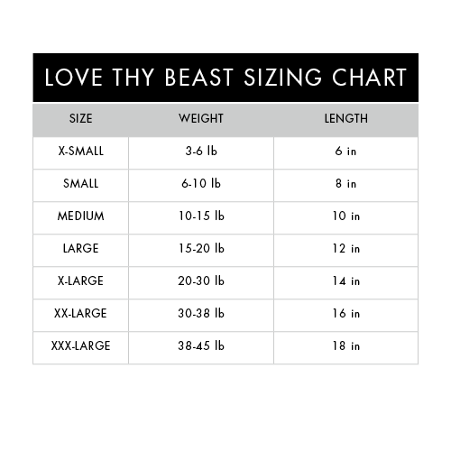 Zack And Zoey Size Chart