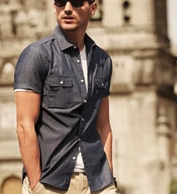 half open button-down