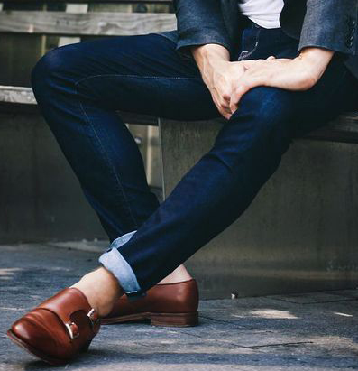 contrast rolled cuff