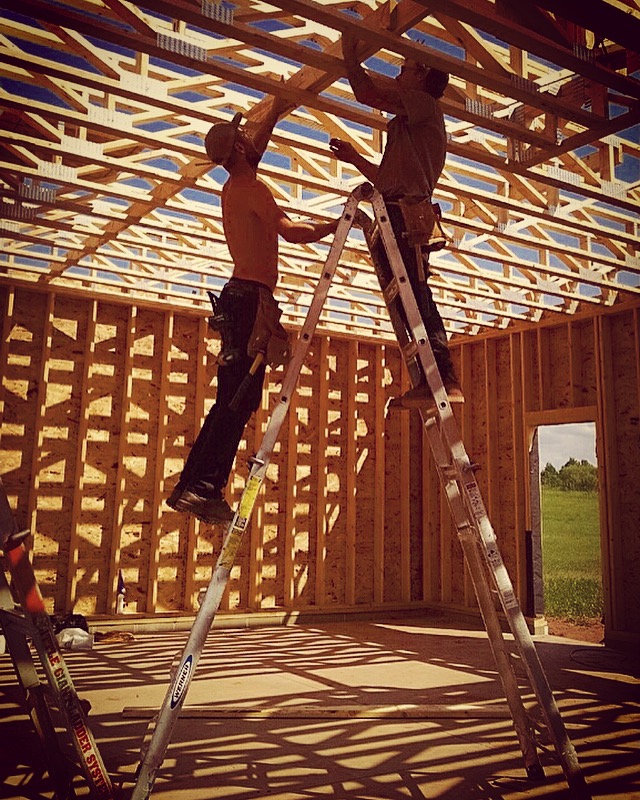 putting up floor trusses