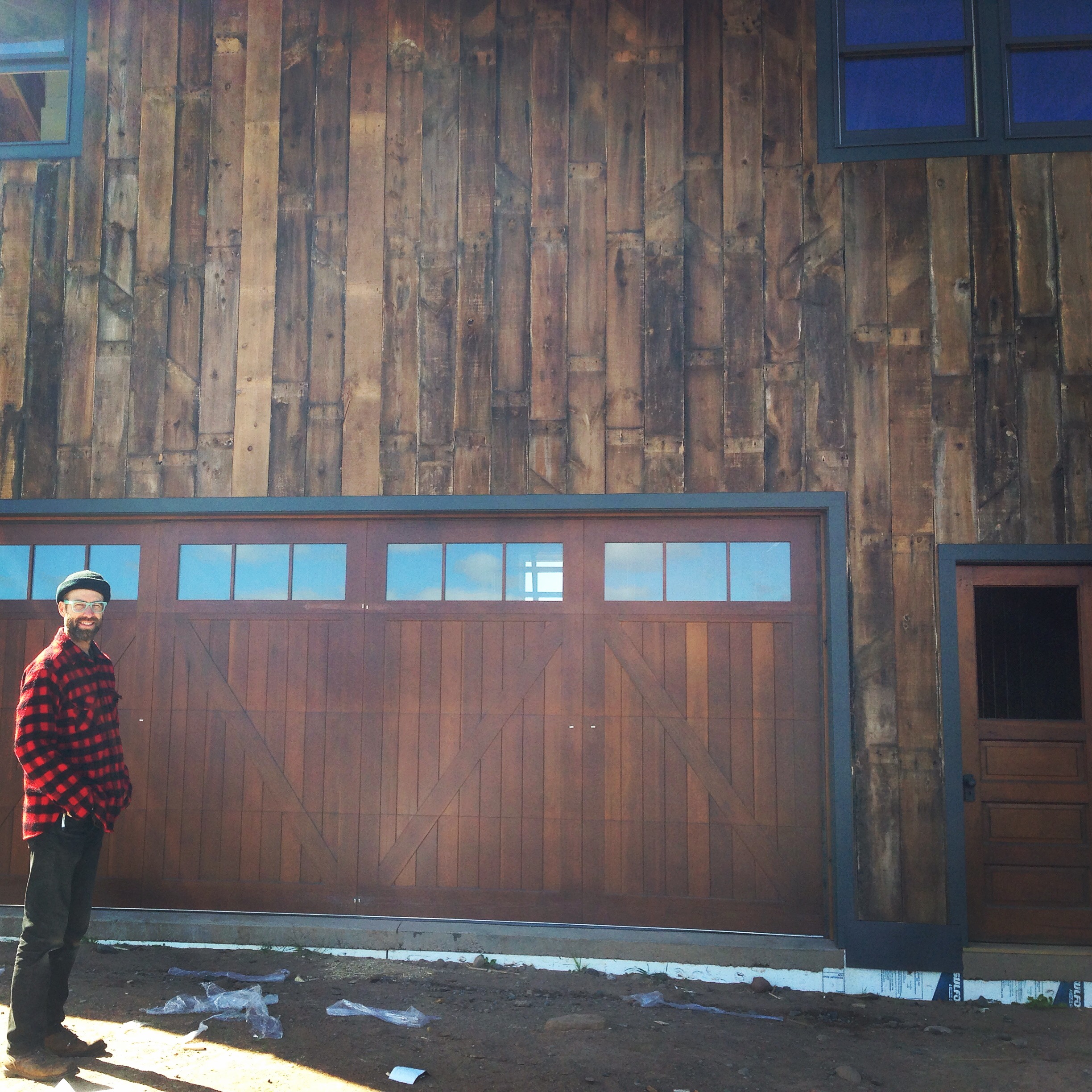 Jason found recycled barn wood for the siding