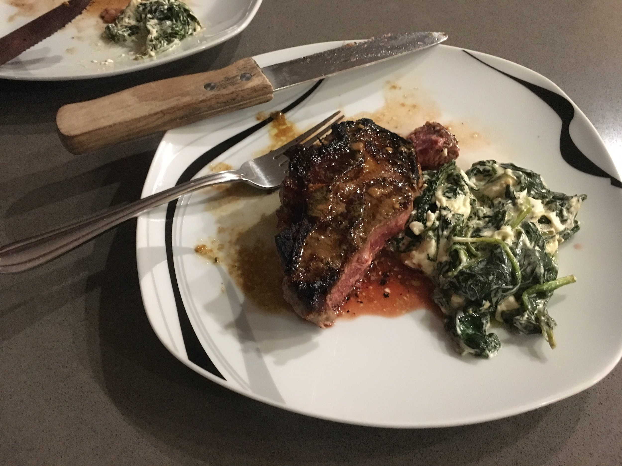 grass fed lamb chops with greens