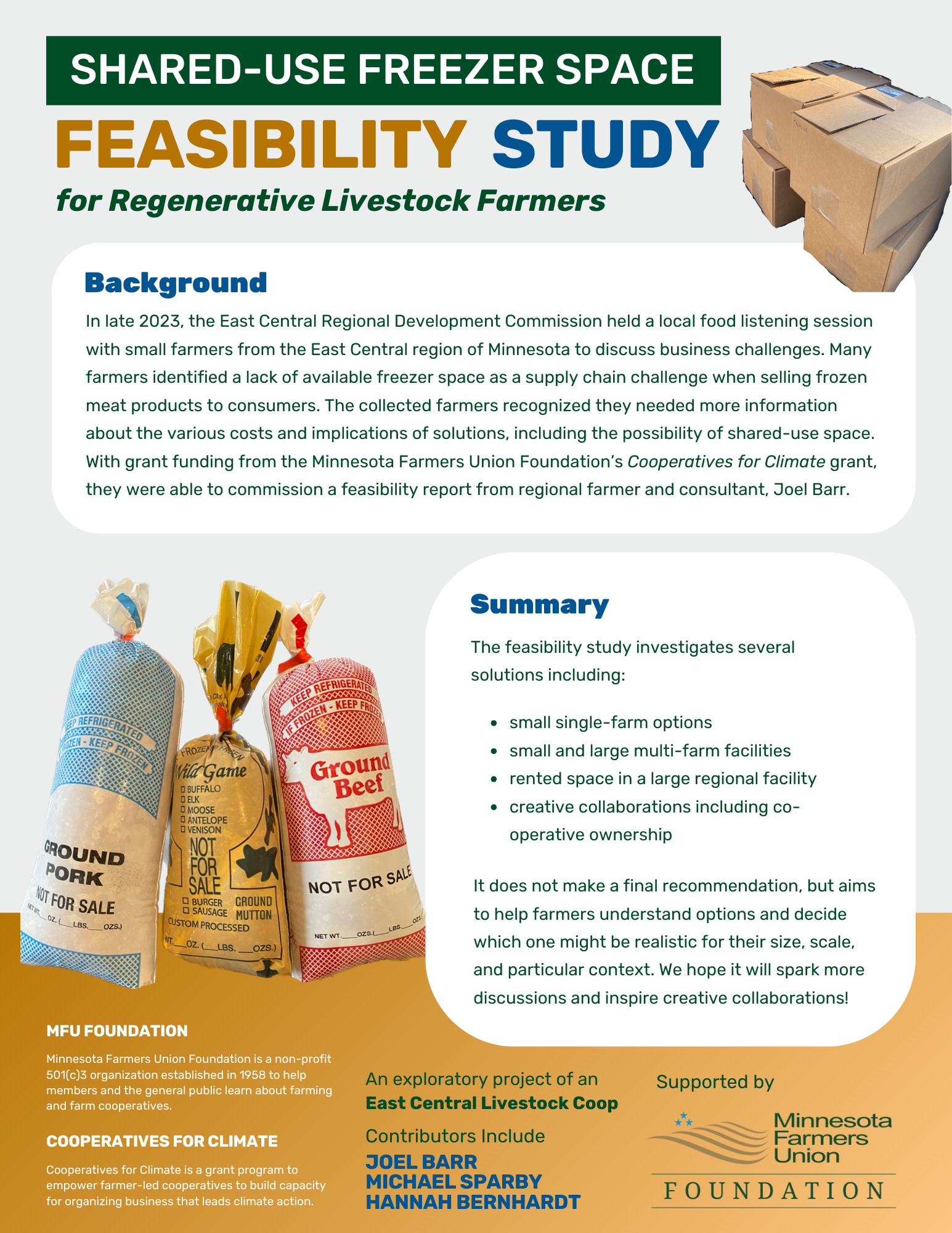 Shared-Use Freezer Space Feasibility Study flyer page 1