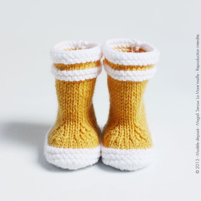 bottes aigle tricot jaune