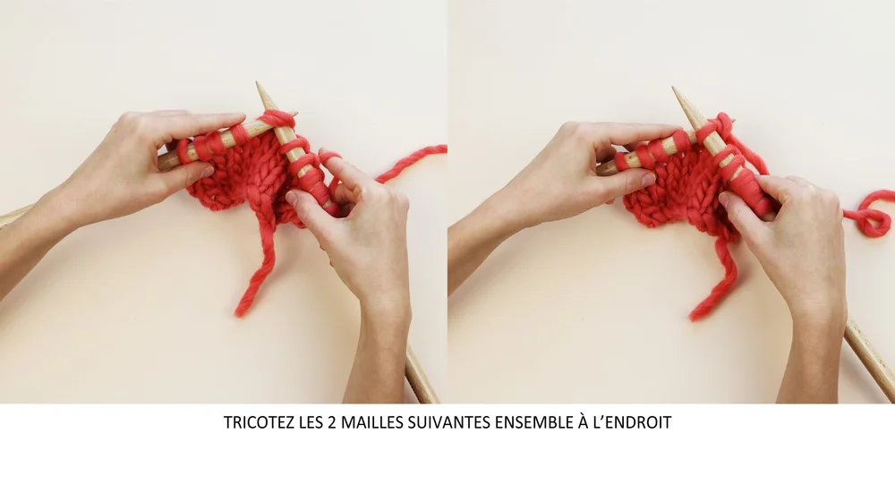 Surjet double endroit - Left leaning double decrease — trust the mojo