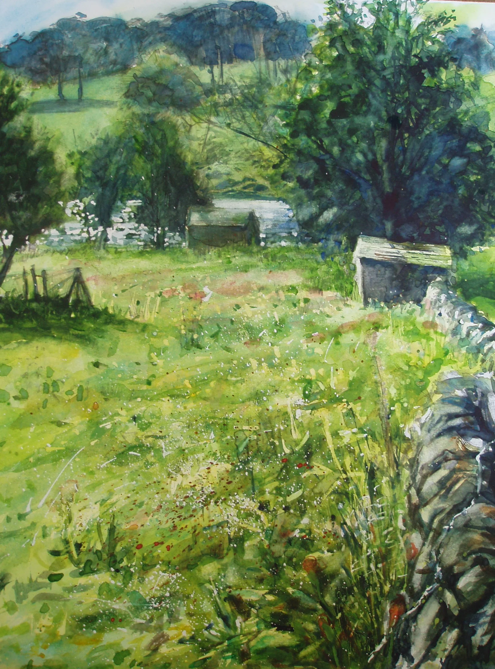 Wharfe riverside - watercolour - SOLD