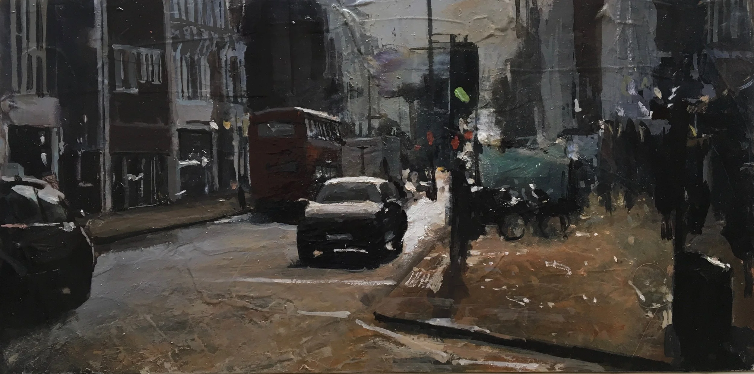 Brixton rd - oil on panel - 50x25cm - €700 - SOLD