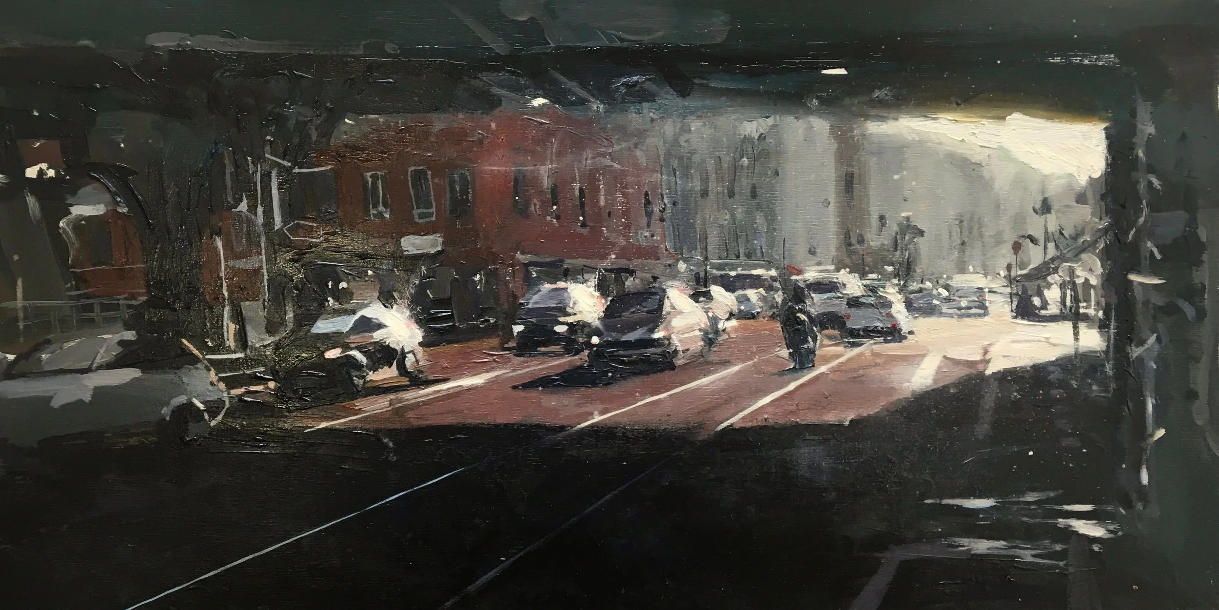 Commution - oil on panel - 65x35cm