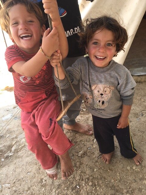 Yazidi children, Petra refugee camp, Northern Greece