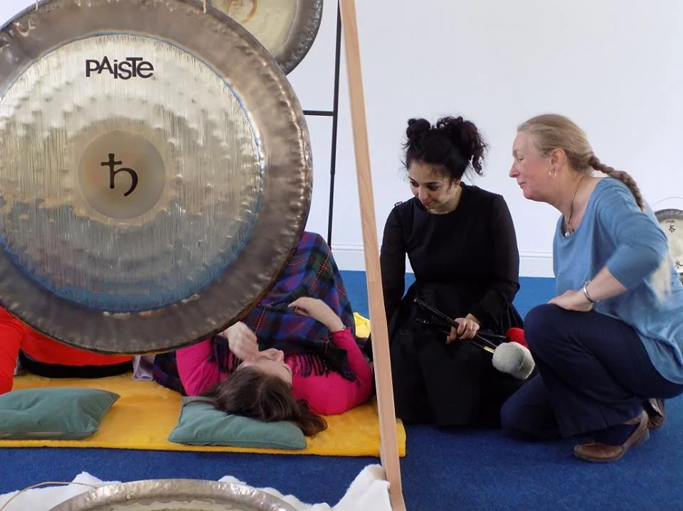Training with Sheila Whittaker at The College of Sound `Healing, Devon, UK.