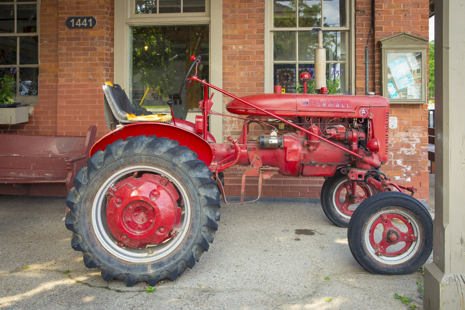 Old Tractor in front of Pioneer Roller Flouring Mills