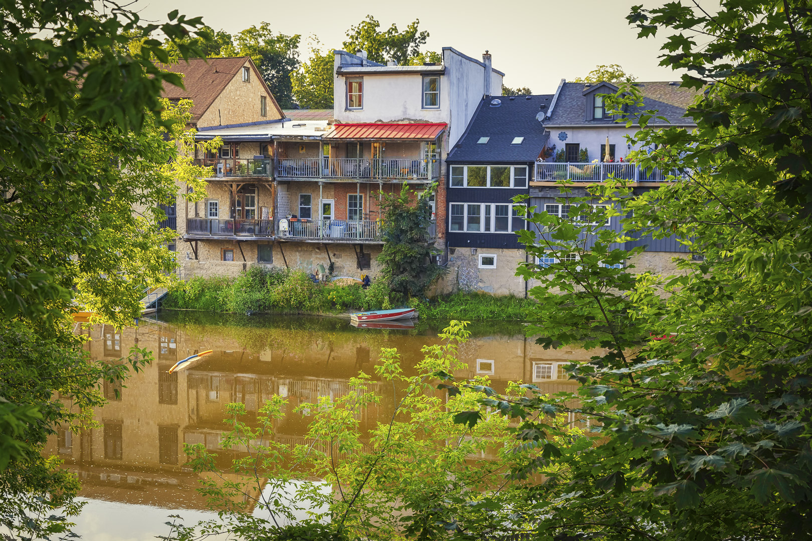 Homes along the Grand River
