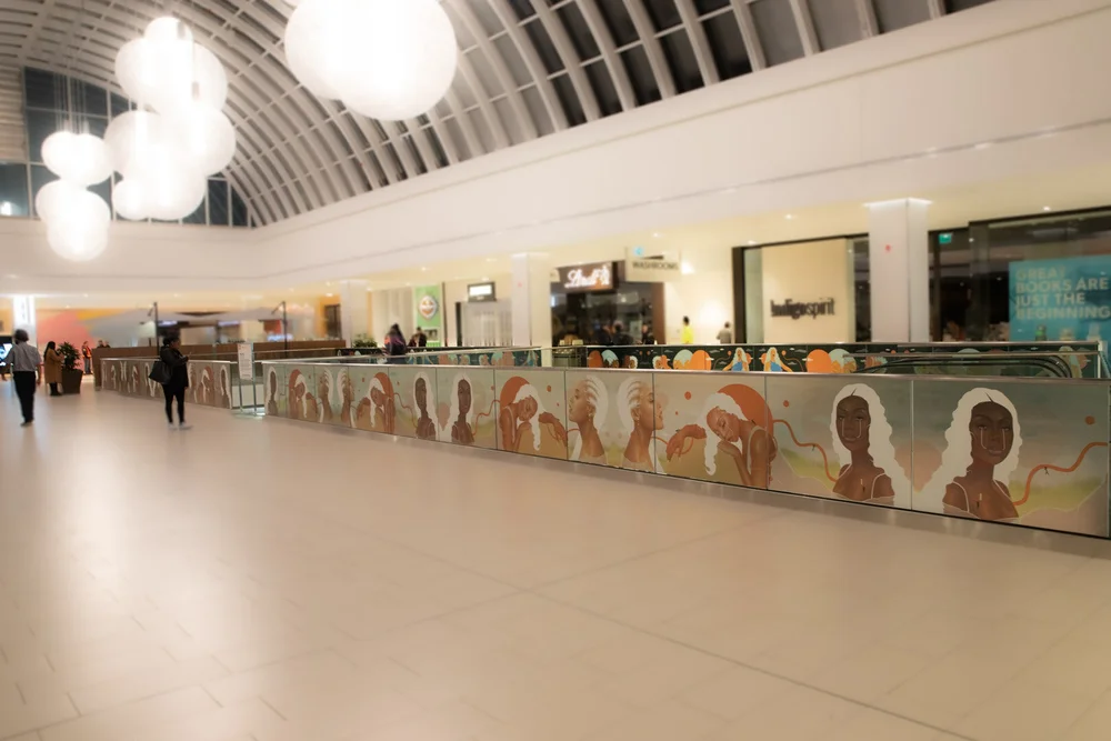   Where Are We Now?   Independent Project #81   Artist:  Alexis Eke   Medium:  Installation   Project Type:  Independent Projects   Neighbourhood:  Scarborough  Composed of contemporary illustrations of Black women, this installation highlights Black