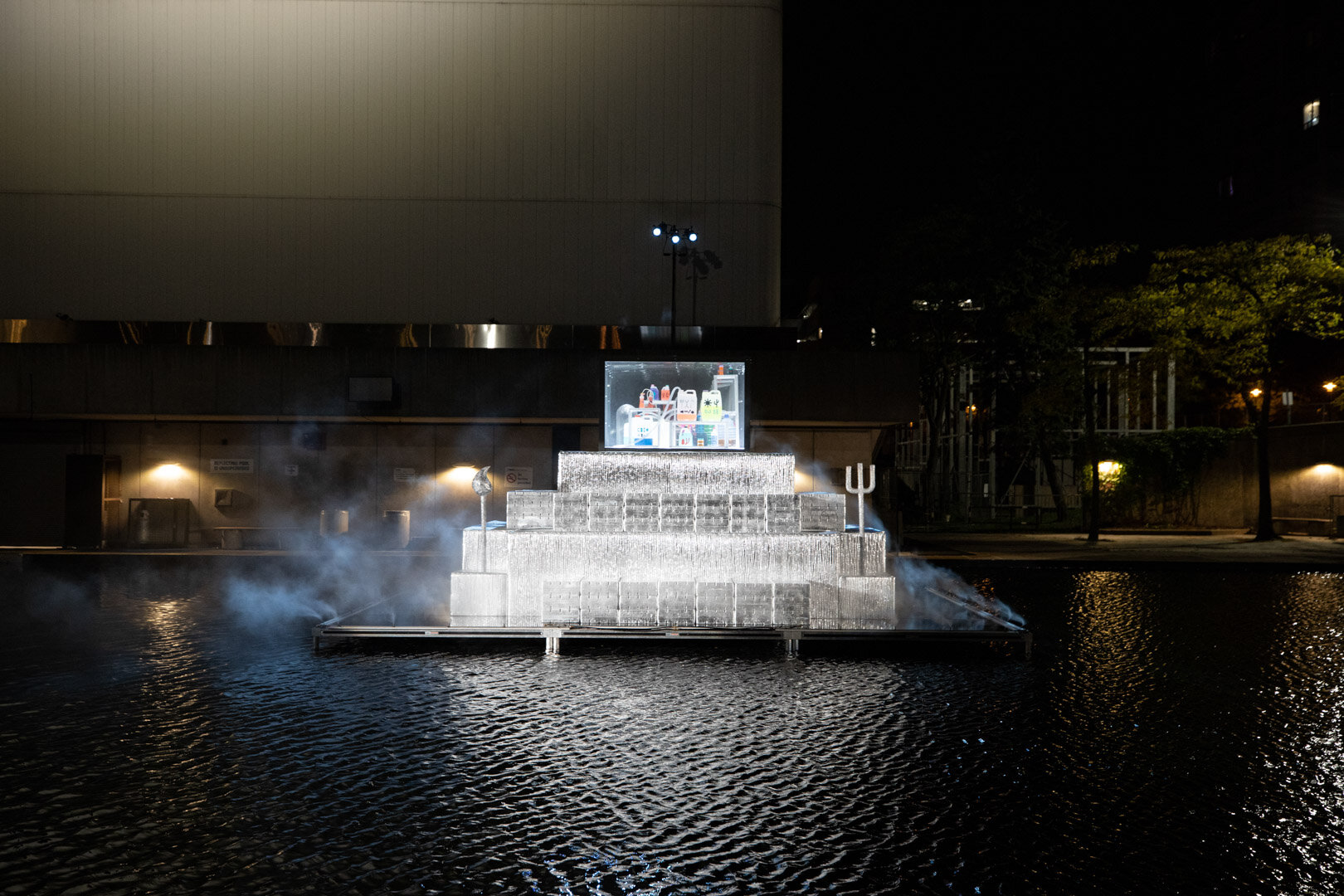   The Project   “Water Shrine” is the latest in a series of artworks by Camille Jodoin-Eng that have been inspired by shrines and temples. The artist sees these spaces as devoted to reflecting on otherworldly existence. This outdoor installation will