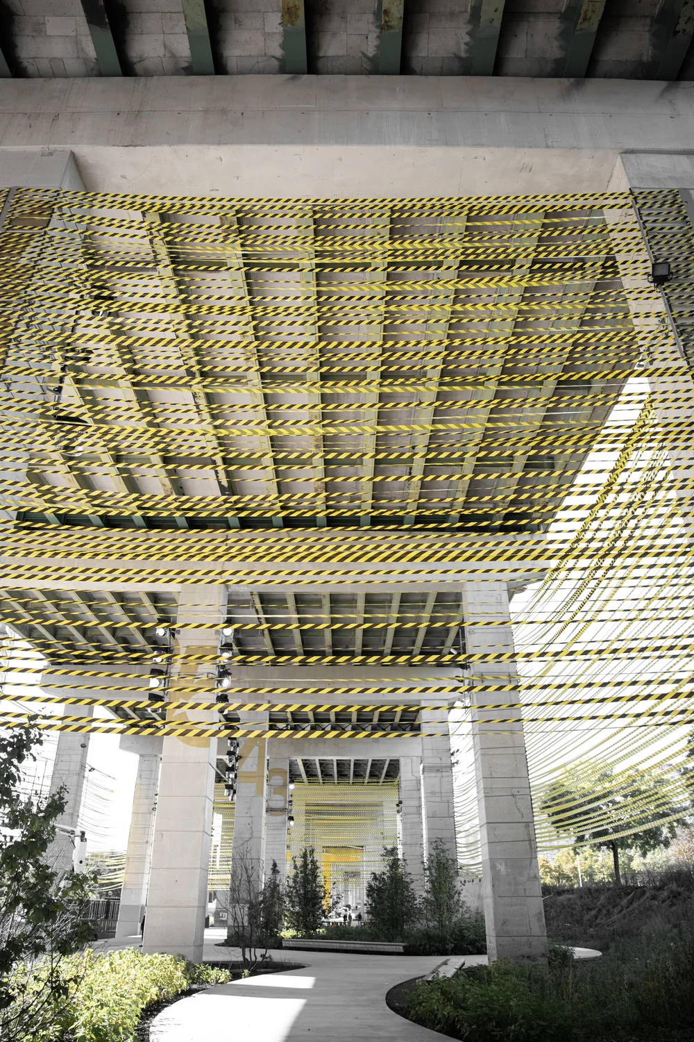   Hoarding   Creation : Destruction #5   Artist:  Gareth Lichty   Medium:  Sculptural Installation   Project Type:  Creation : Destruction   Curator:  Layne Hinton and Rui Pimenta   Neighbourhood:  Fort York  Vast amounts of hazard tape will wrap the