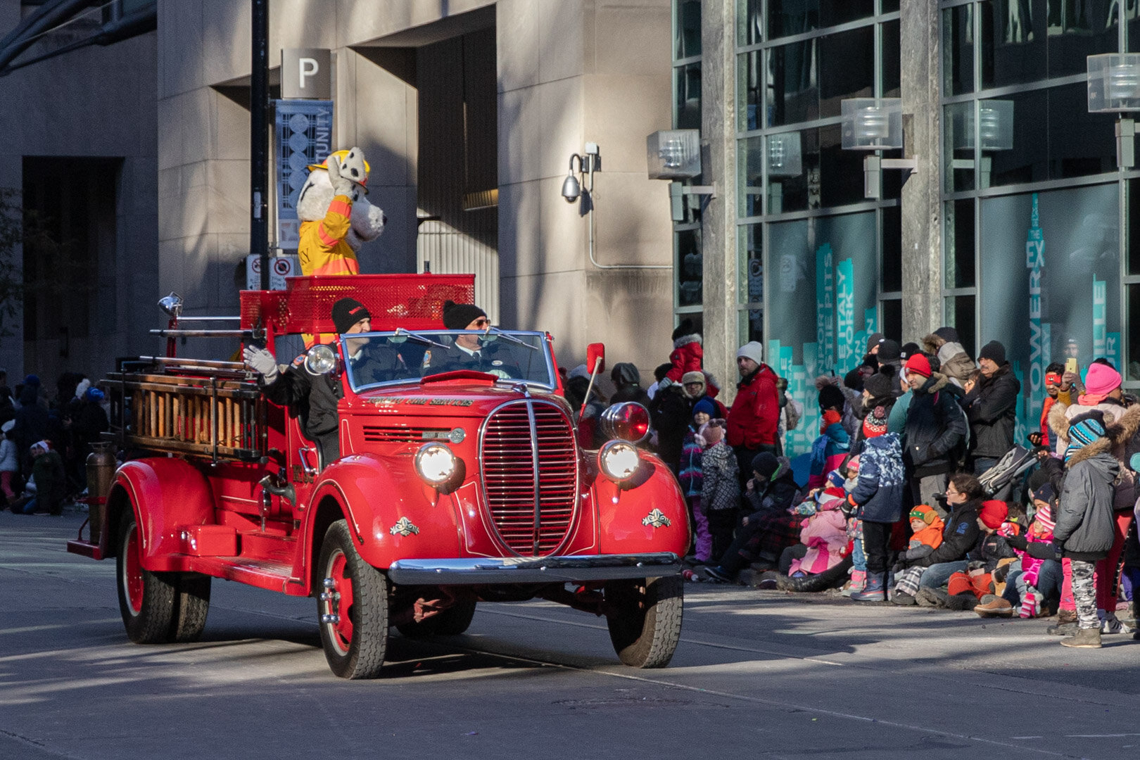 Vintage Toronto Fire Services with Mascot Sparky 