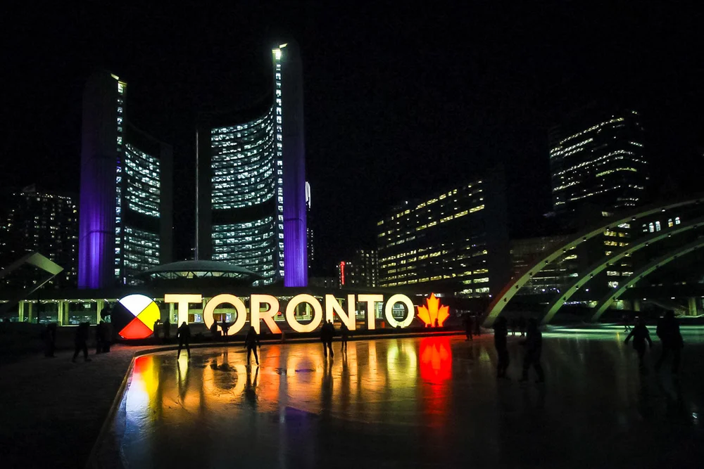 February 11 2019 -Toronto Sign Lit Up In Gold Colour  (Copy)