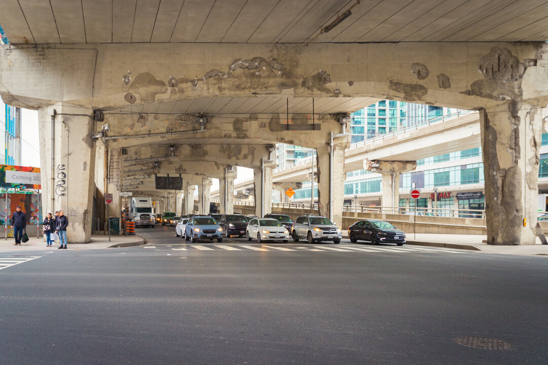  We began our journey with a view under the Gardener Expressway as we walked to the Jack Layton Ferry Terminal.   