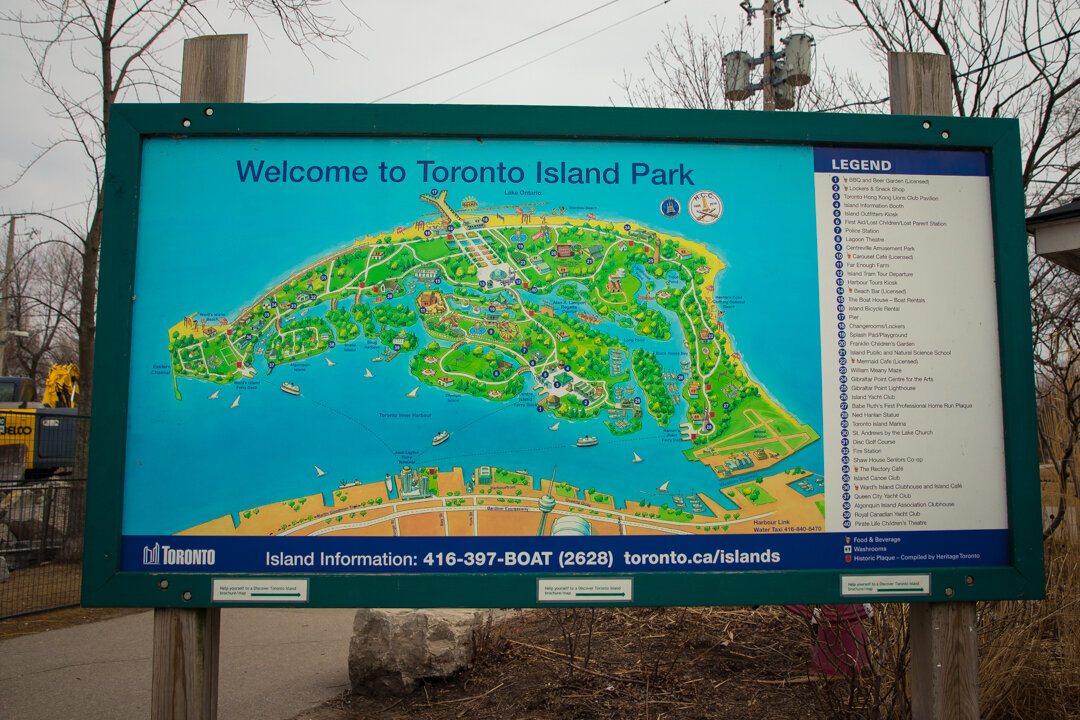  Map of Toronto Island Park.   