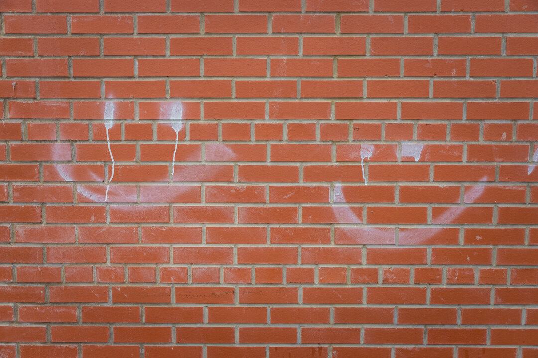  Walking by a building we noticed these two smiles. On a day that was suppose to be sunny and warm, which turned out to be cloudy and cold this was nice to see.    