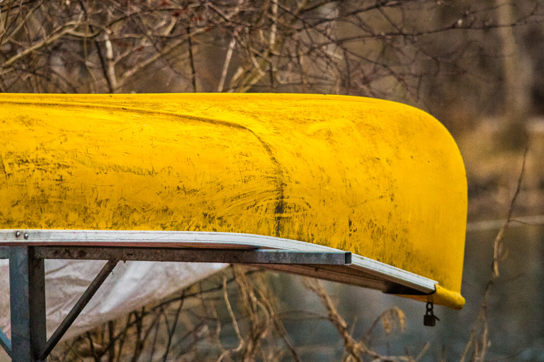  A Canoe laying in wait of warmer weather.  