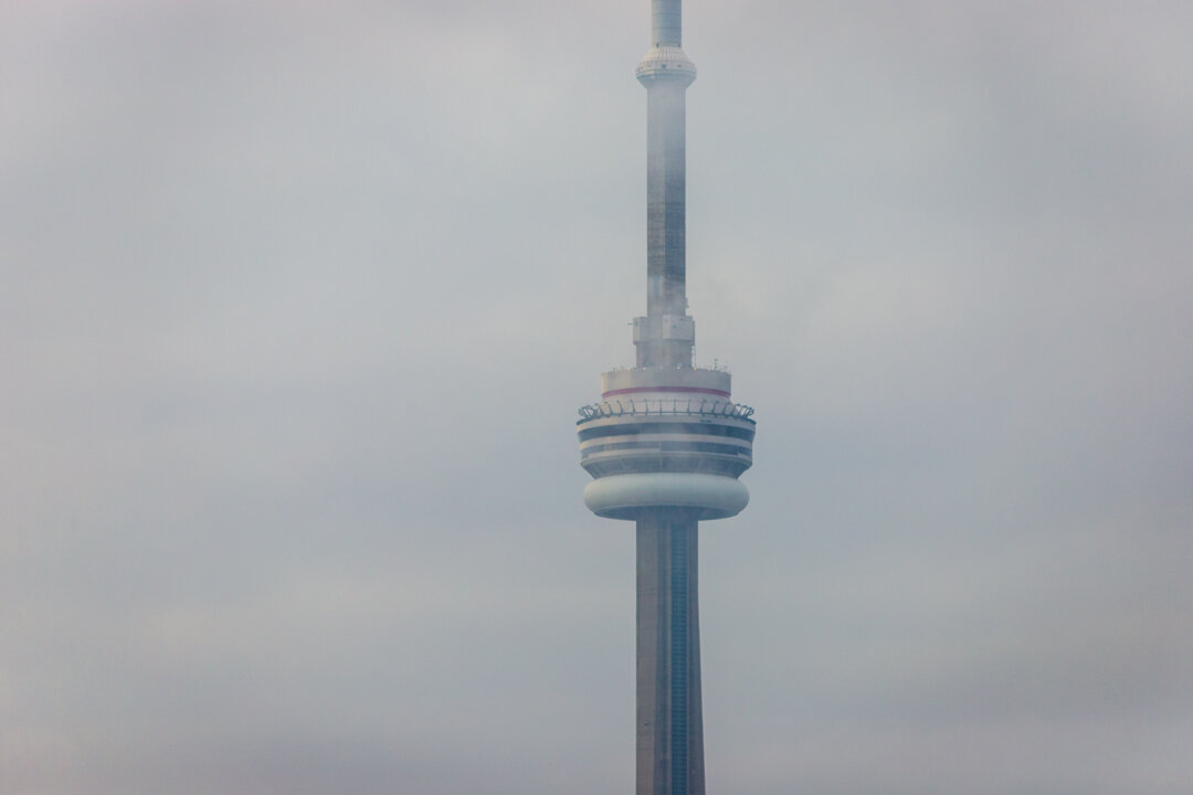  It was certainly an interesting day for the weather as you can see by this close up on The CN Tower. There was a lot of cloud cover as we mentioned before.   