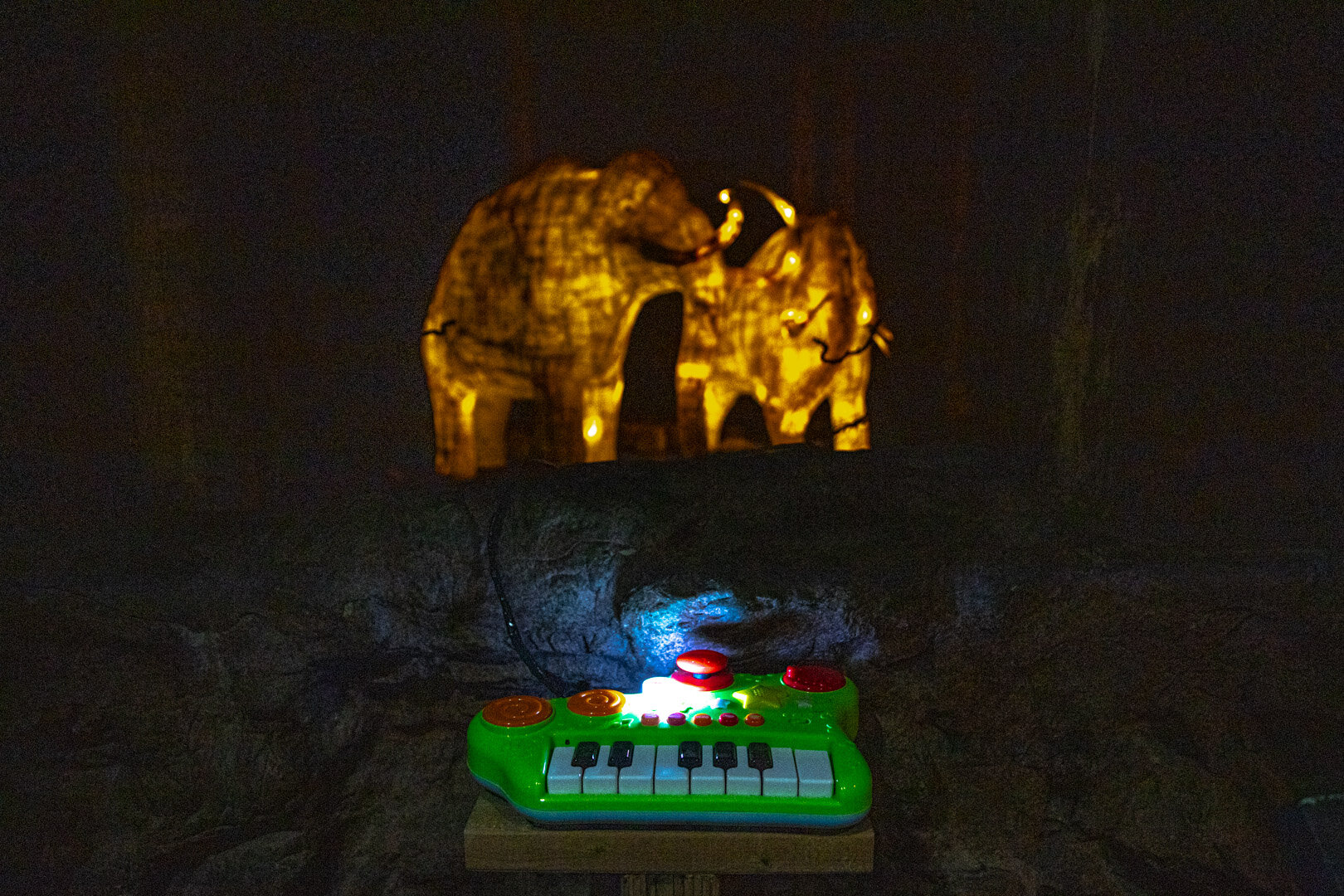  And there it was! A piano and what look to be two Woolly Mammoths that lite up.  