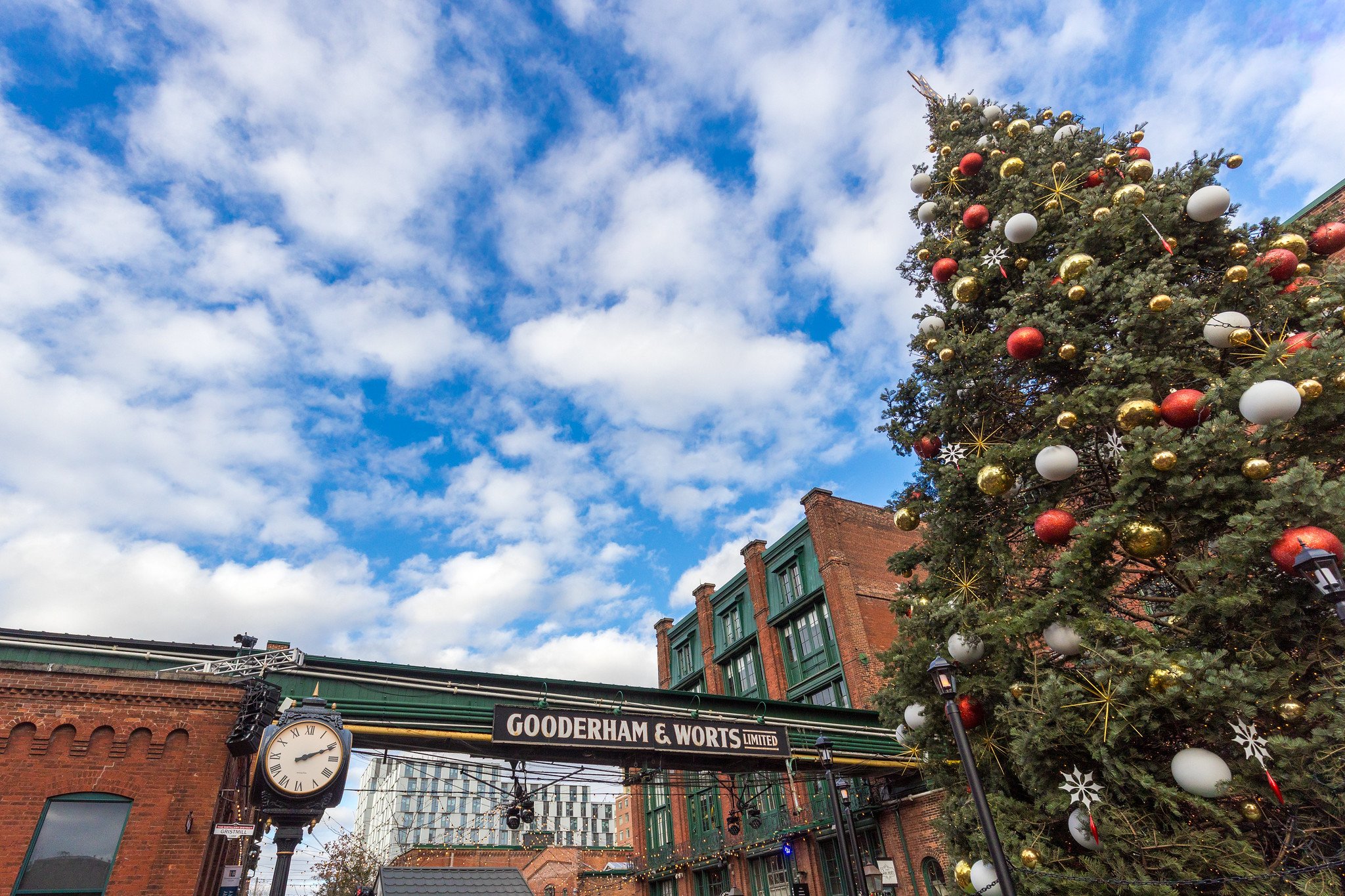 Holiday Skies at the Distillery District