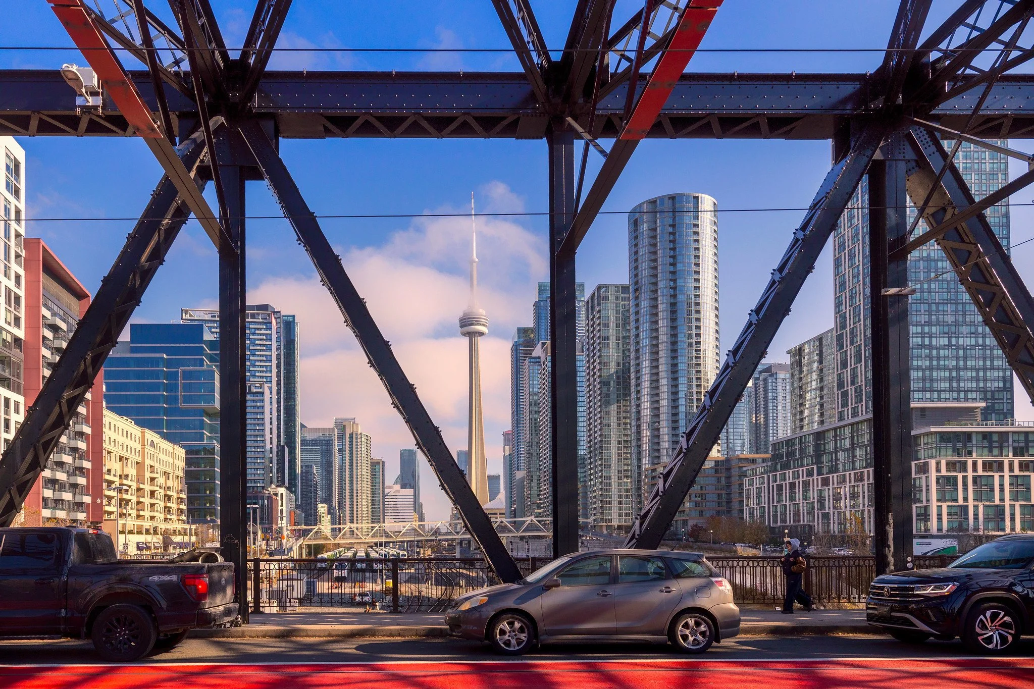 CN Tower Framed by the Bathurst Street Bridge