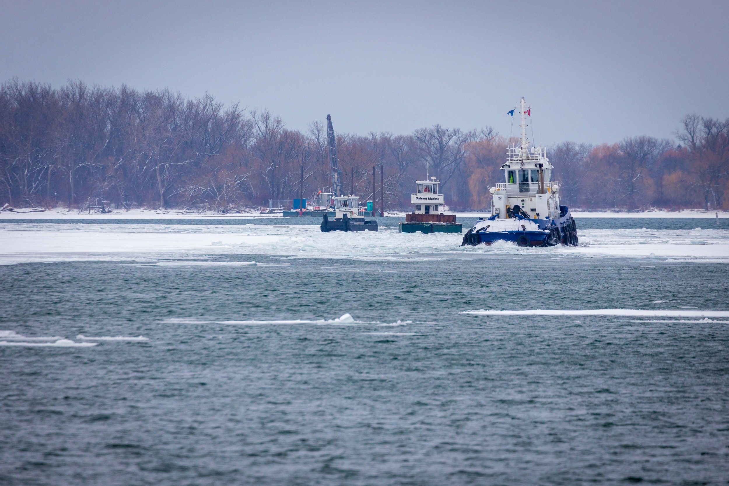 Tug Boats Breaking the Ice 