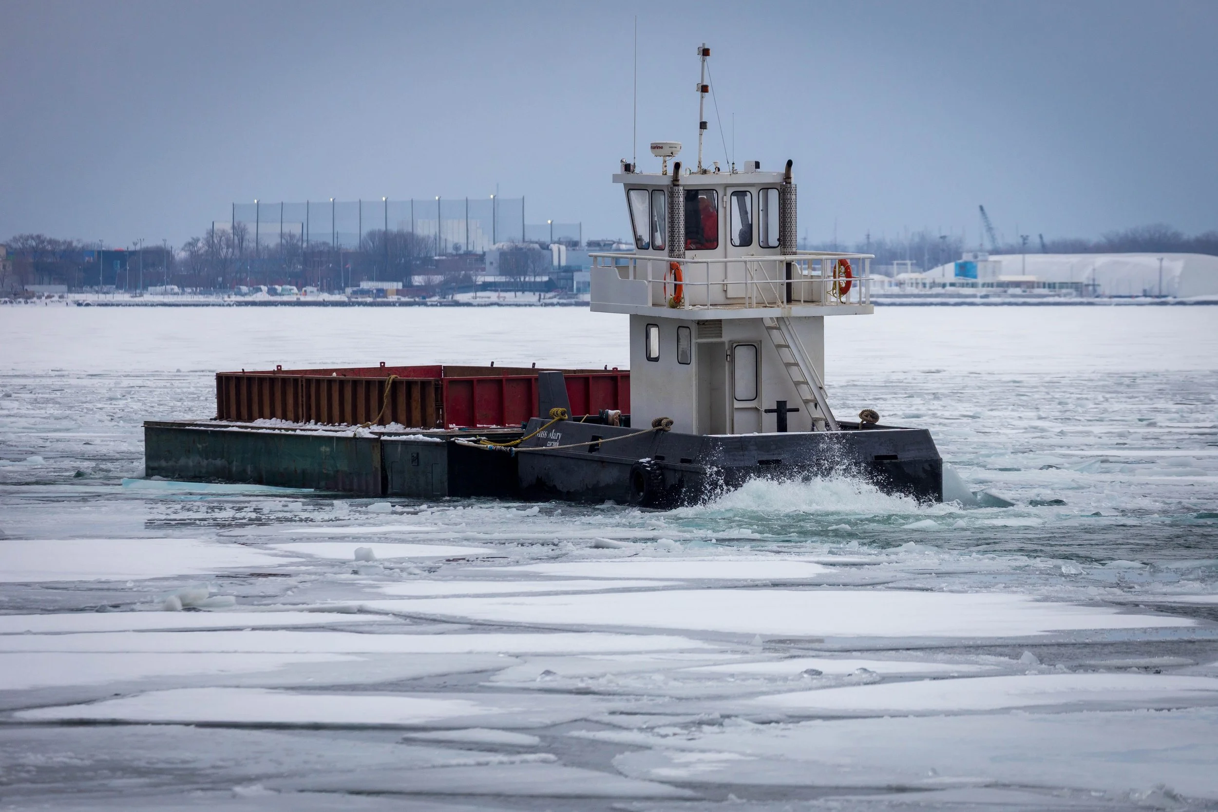 Work Tug Boat with Deck Barge