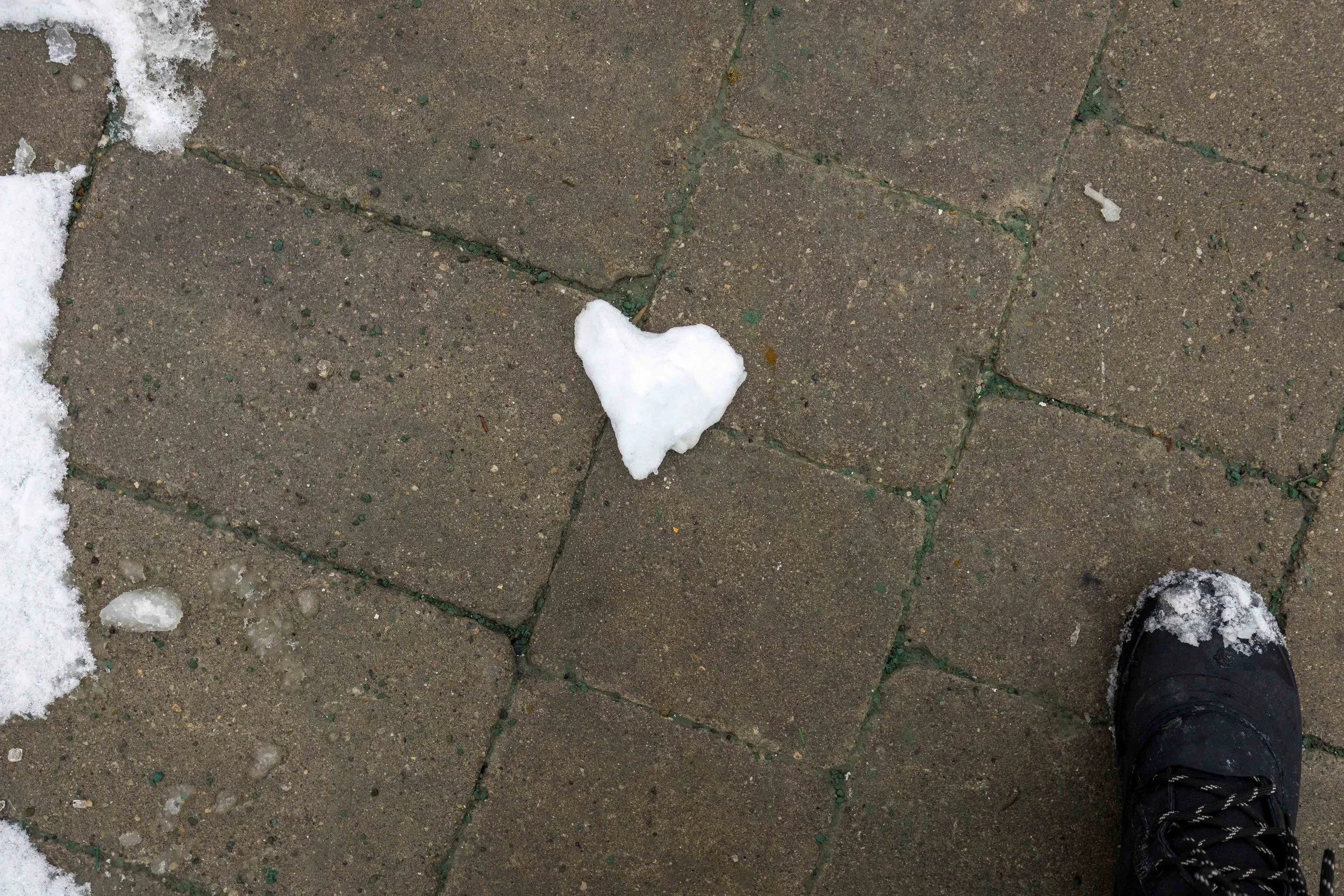 Heart shaped snow