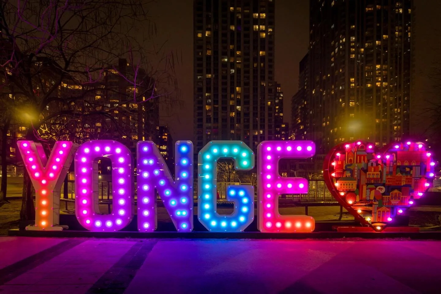 First day of spring. College Park at night.  #collegepark #torontonightlife #neonsign