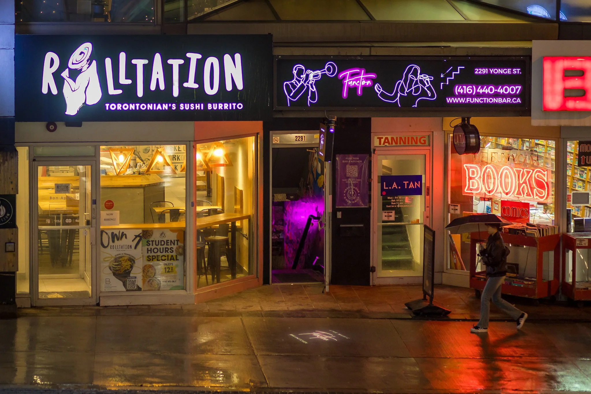 Neon Errands in the Rain