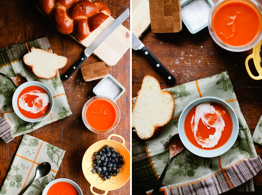 Tomato Soup and Salad | Austin Food Photographer