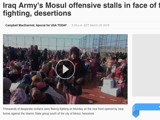 Iraq Army's Mosul offensive stalls in face of fierce fighting, desertions