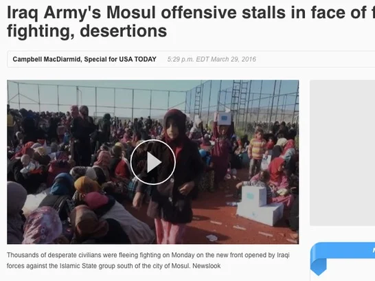 Iraq Army's Mosul offensive stalls in face of fierce fighting, desertions