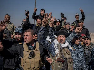 IRAQI SECURITY FORCES STORM MOSUL AIRPORT Their rapid advance positions them on the doorstep of Islamic State-held west Mosul - Daily Telegraph