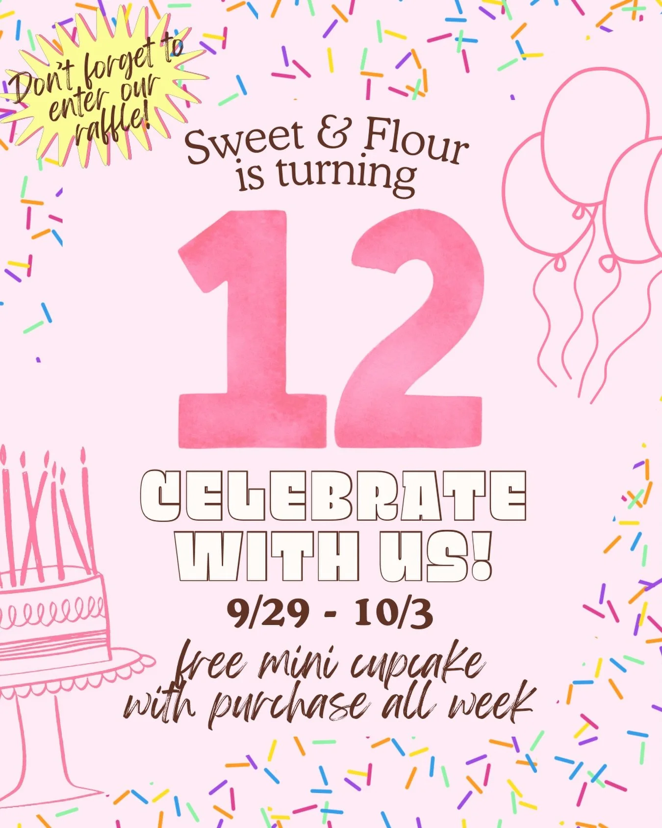 12 YEARS!🎂We're so excited to celebrate with you&ndash;check back for details on our giveaway!🎁

#sweetandflour #secaucus  #njbakery #customcakes #njeats