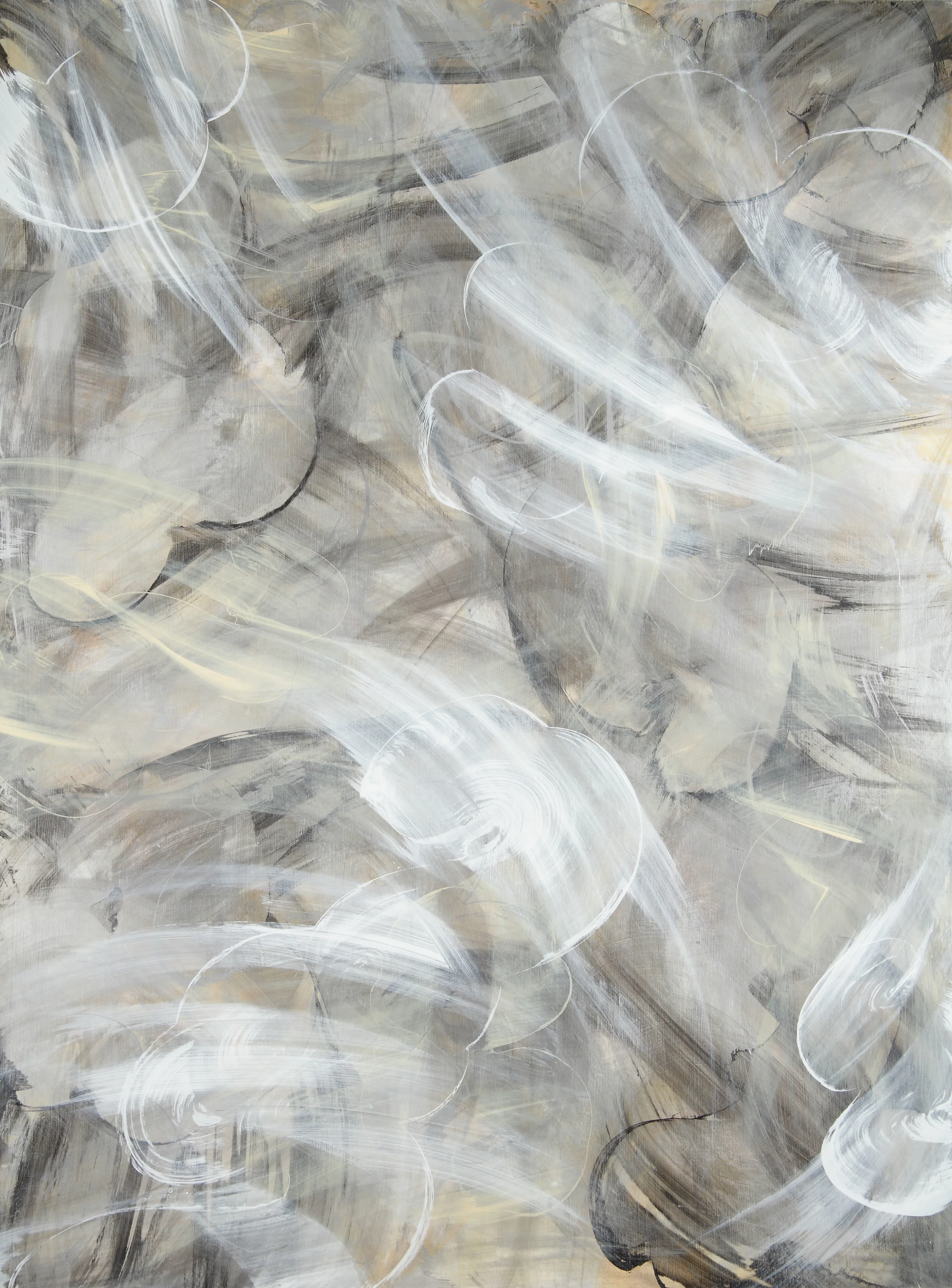 Swipe 2015, acrylic and aluminium paint on board, 165 x 122 cm